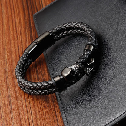 Bracelet CUIR HOMME "SKULLS"