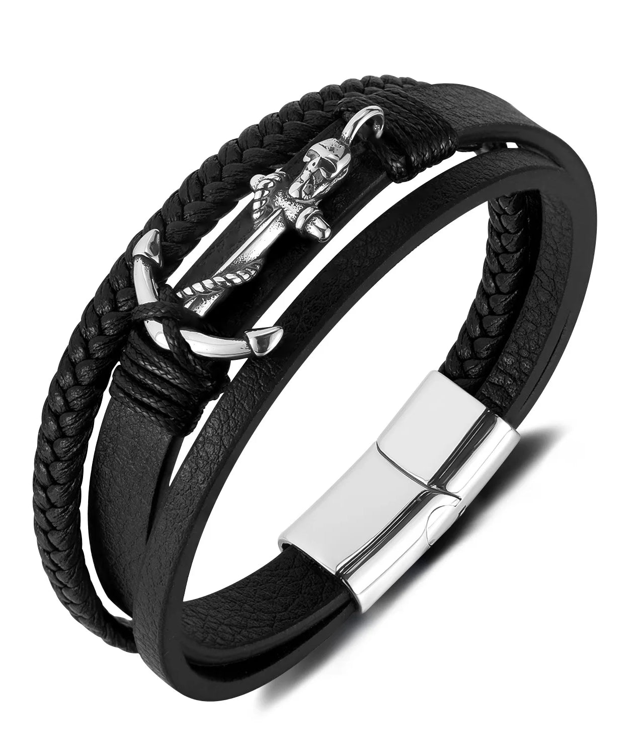 Bracelet cuir homme "ANCHOR"