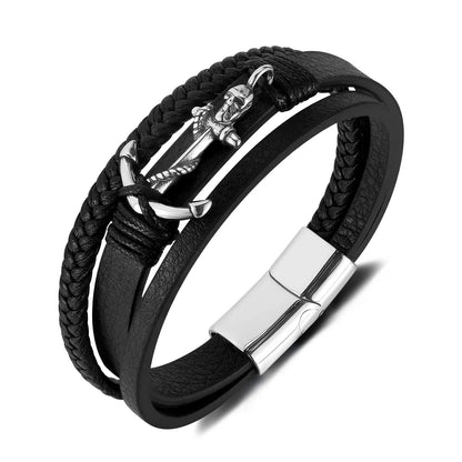 Bracelet cuir homme "ANCHOR"