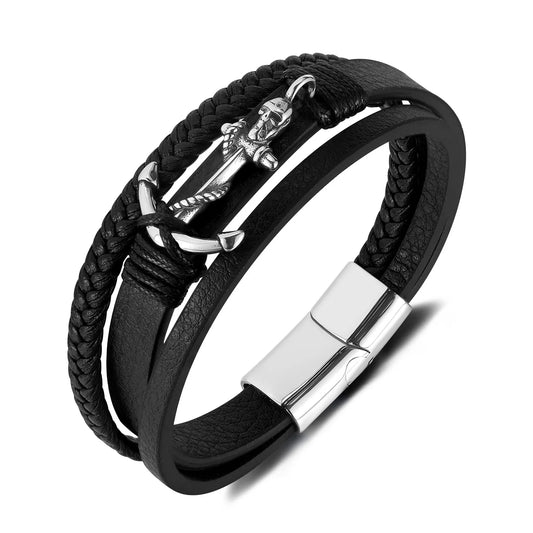 Bracelet cuir homme "ANCHOR"