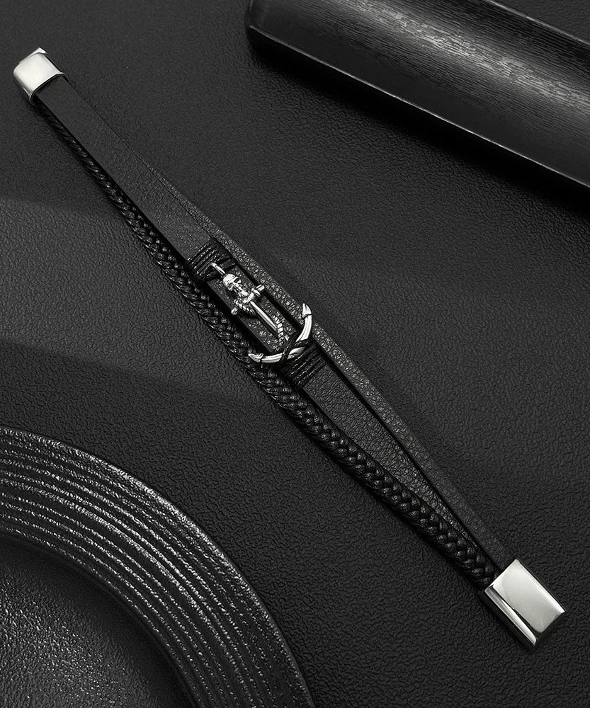 Bracelet cuir homme "ANCHOR"