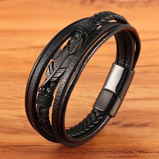 Bracelet cuir homme "APALACHE TRAIL"