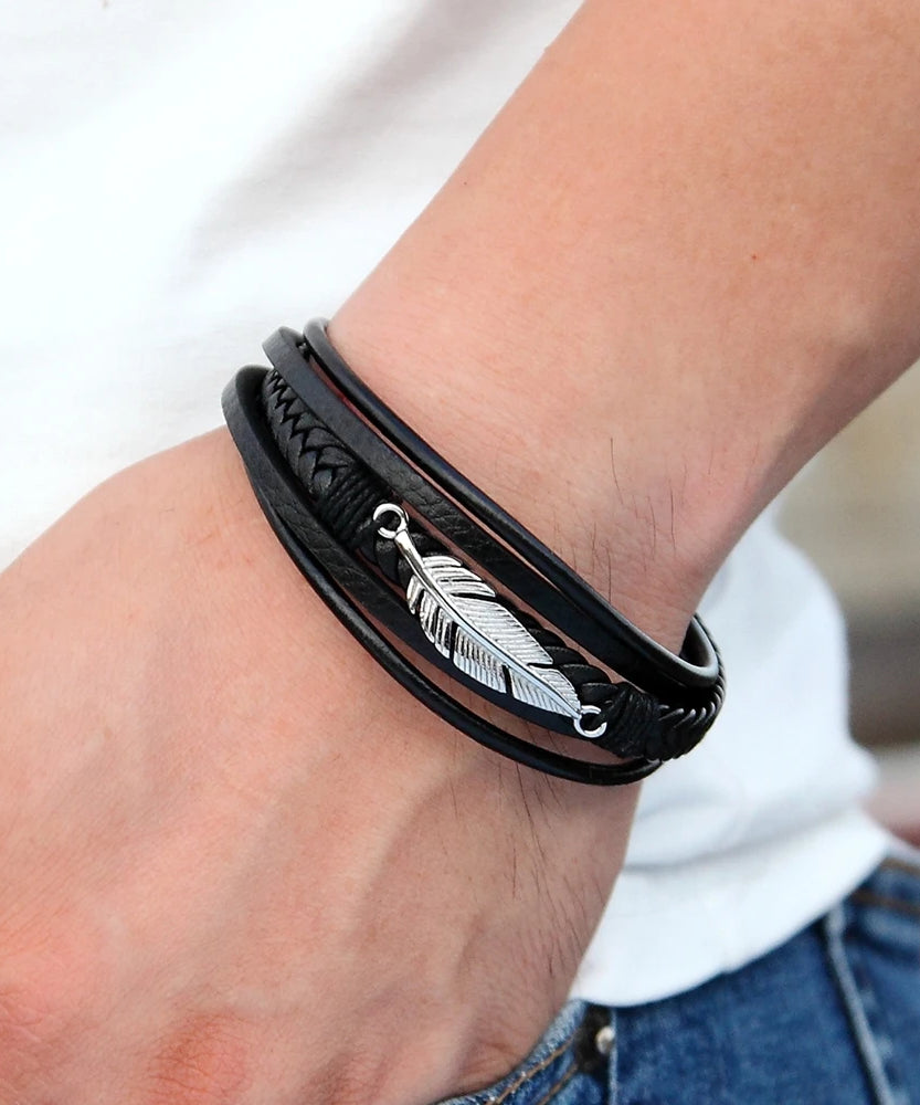 Bracelet cuir homme "APALACHE TRAIL"