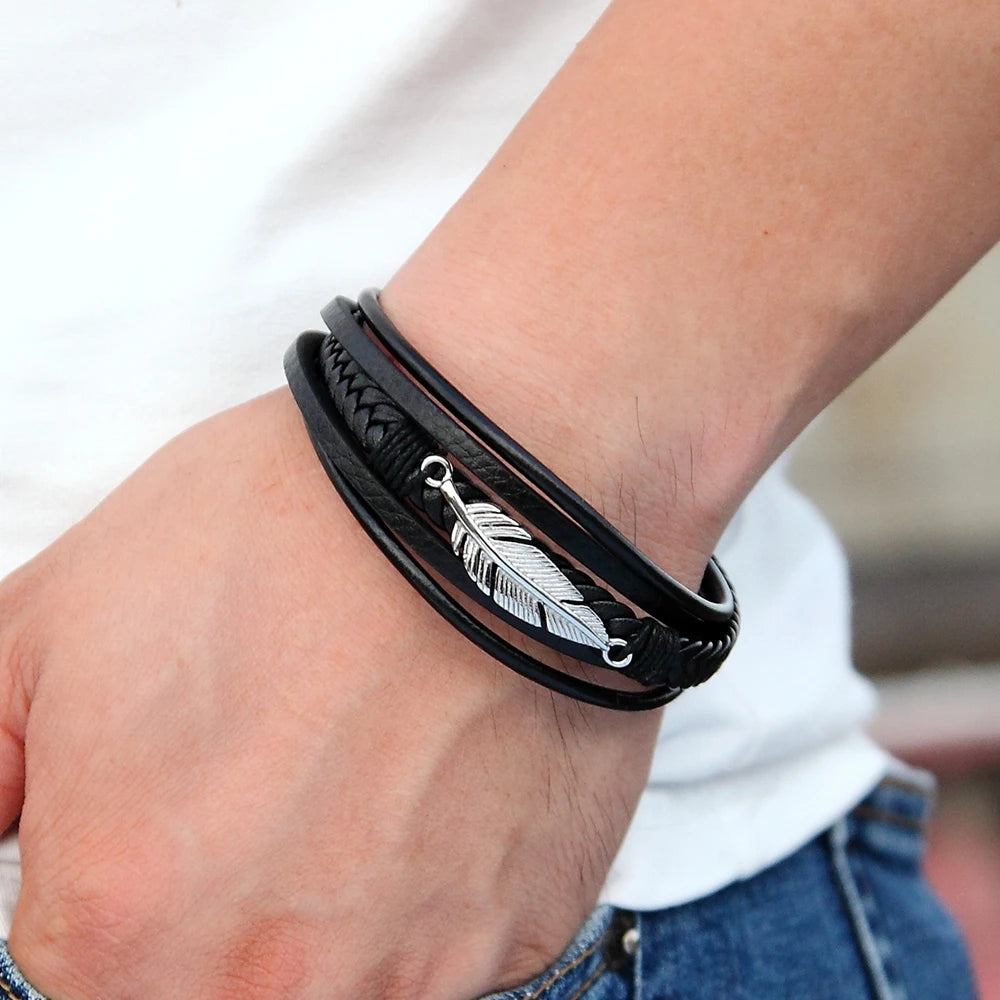 Bracelet cuir homme "APALACHE TRAIL"