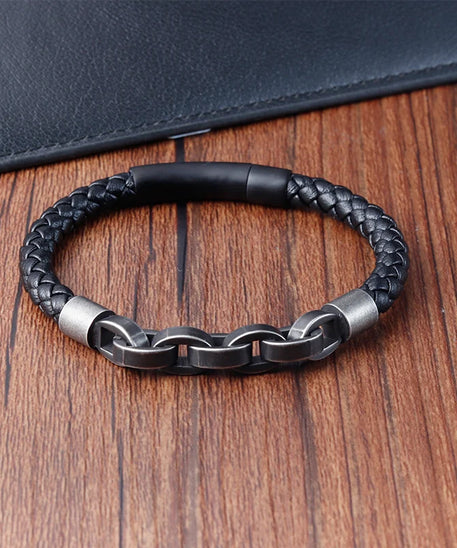 Bracelet cuir homme "JAIL STEEL"