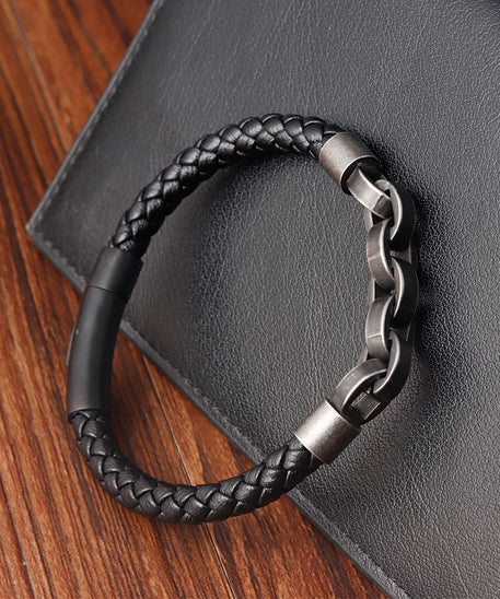 Bracelet cuir homme "JAIL STEEL"