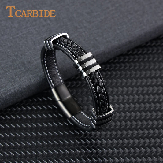 Bracelet cuir homme "MAGNETIC"