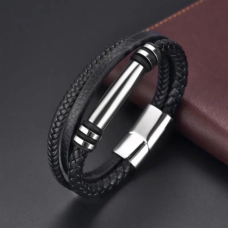 Bracelet cuir homme "MAGNET"