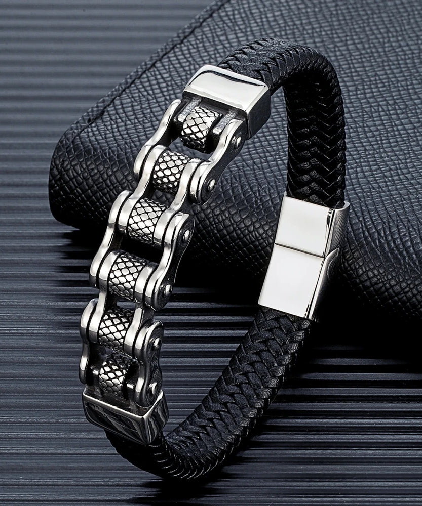 Bracelet cuir homme "MAILLON"
