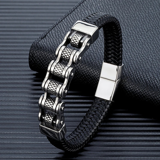 Bracelet cuir homme "MAILLON"