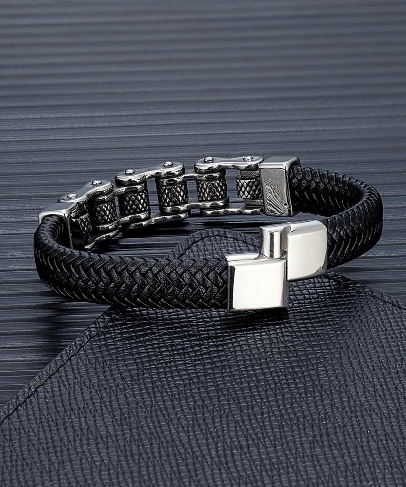 Bracelet cuir homme "MAILLON"