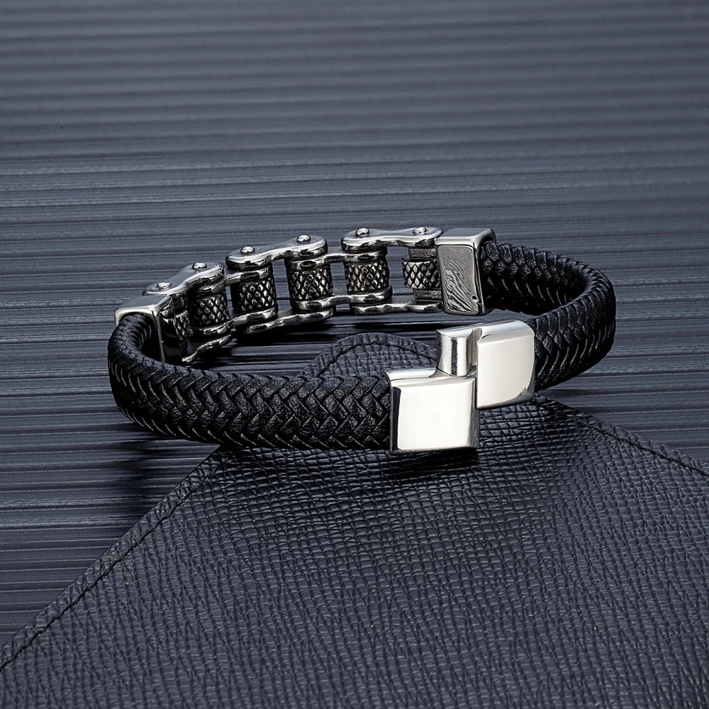 Bracelet cuir homme "MAILLON"