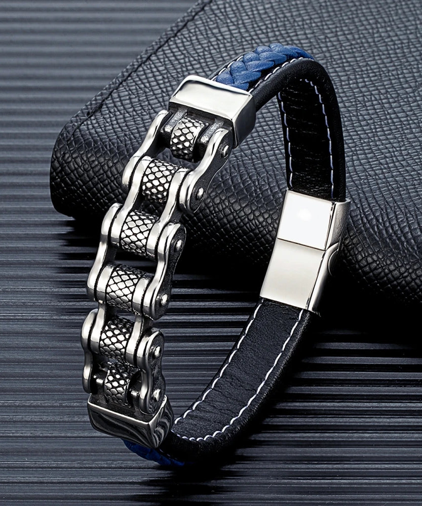 Bracelet cuir homme "MAILLON"