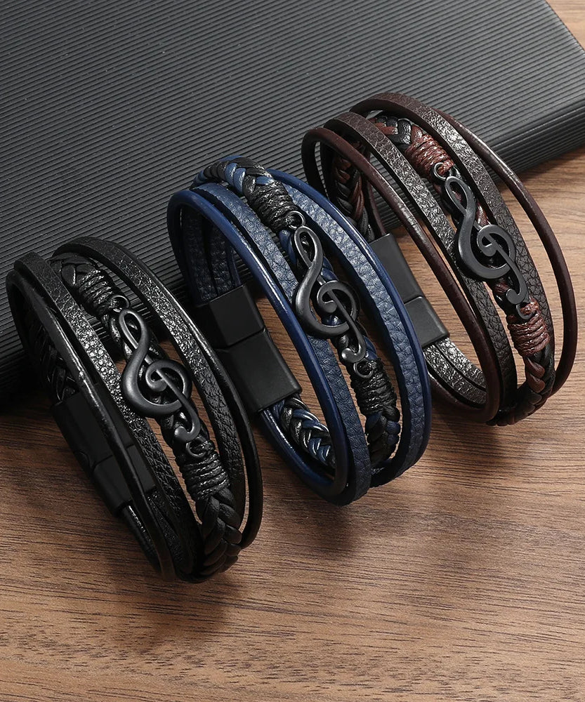 Bracelet cuir homme "MELOMAN"