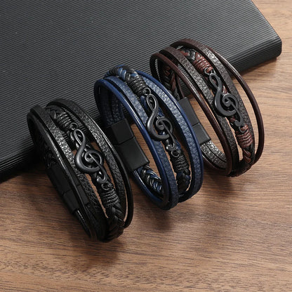 Bracelet cuir homme "MELOMAN"