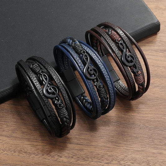Bracelet cuir homme "MELOMAN"