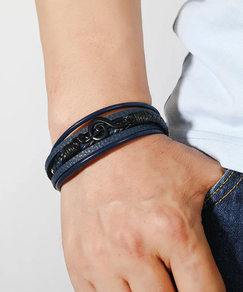 Bracelet cuir homme "MELOMAN"
