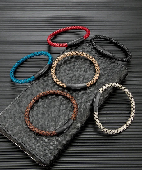Bracelet cuir homme "SIMPLE WHEEL"