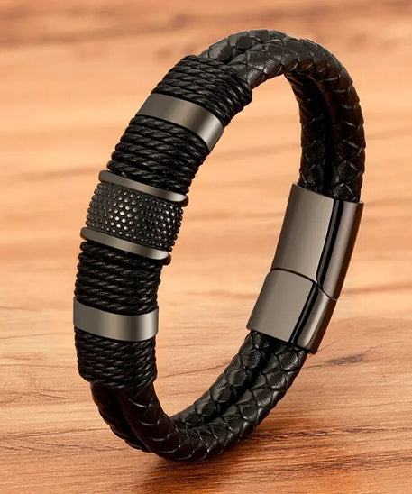 Bracelet cuir homme "SNAKE SKIN"