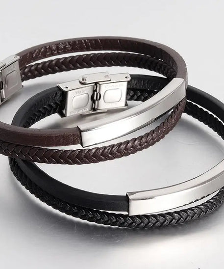 Bracelet cuir homme "SNAP"