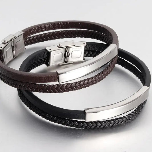 Bracelet cuir homme "SNAP"