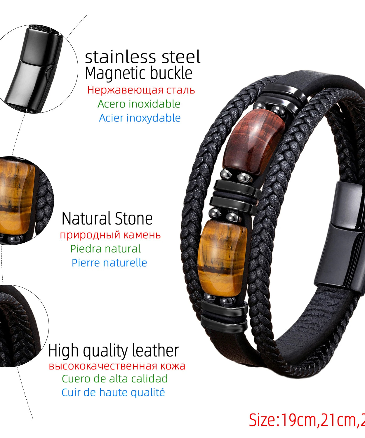 Bracelet cuir homme "STONENGE"