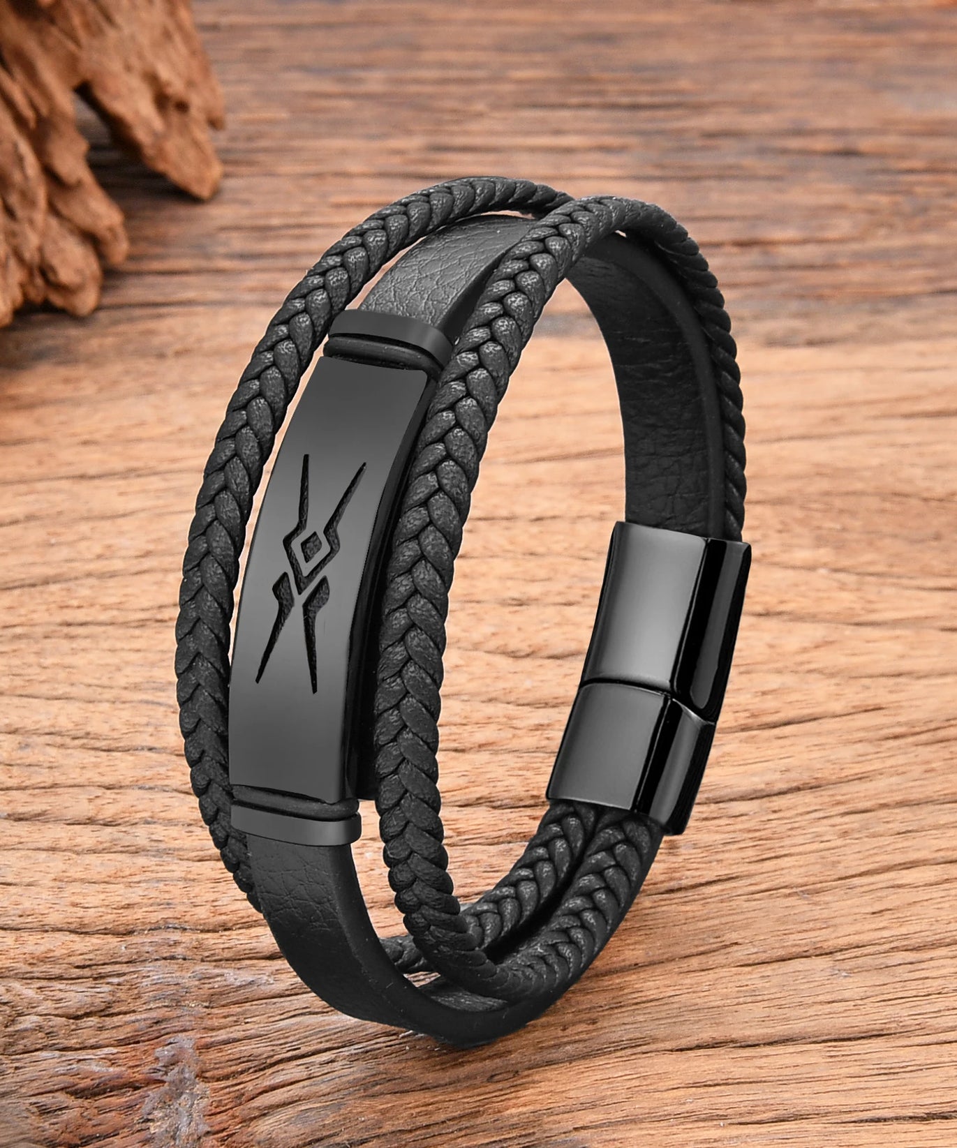 Bracelet cuir homme "STORM"