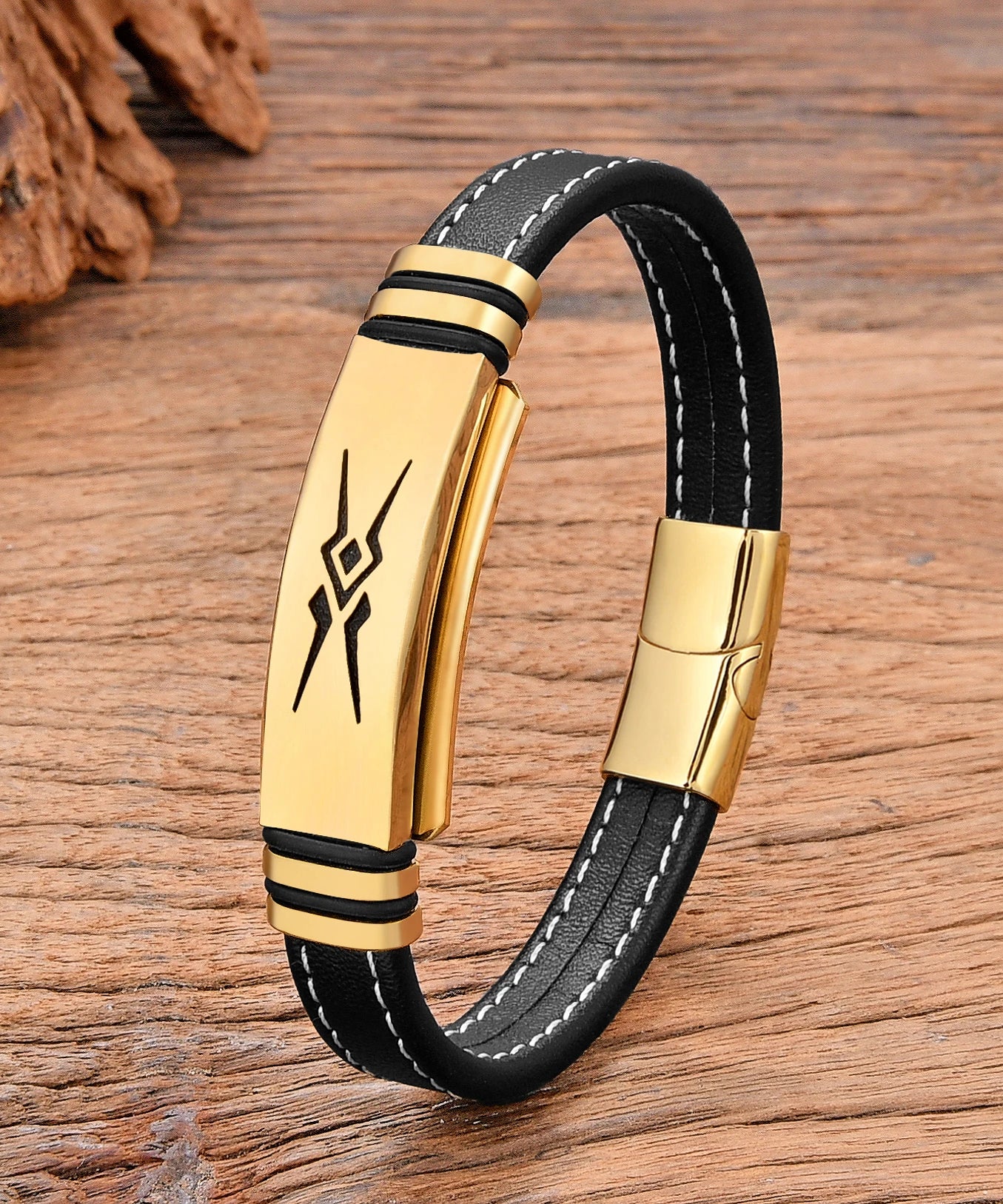 Bracelet cuir homme "STORM"