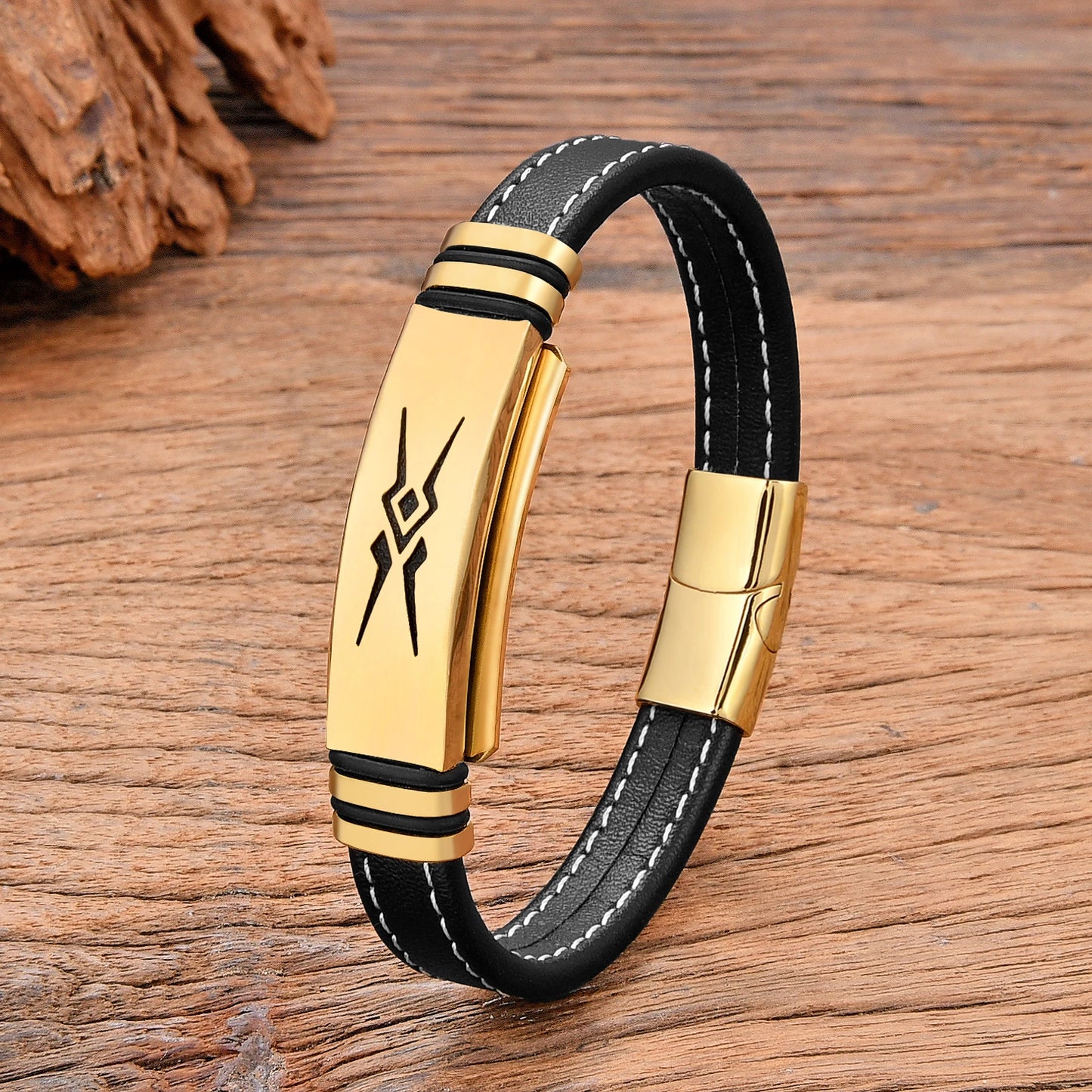 Bracelet cuir homme "STORM"