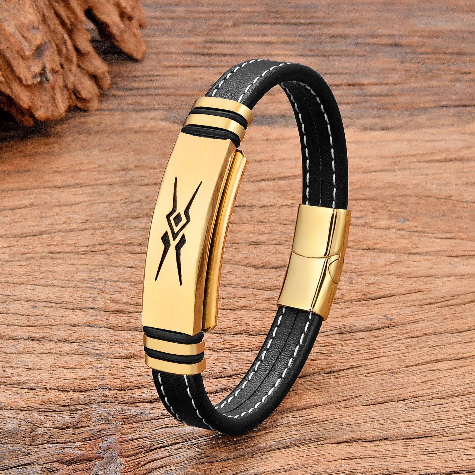 Bracelet cuir homme "STORM"