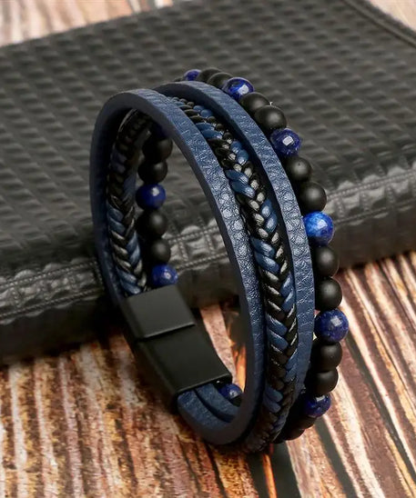 Bracelet cuir homme "TIGER EYE"