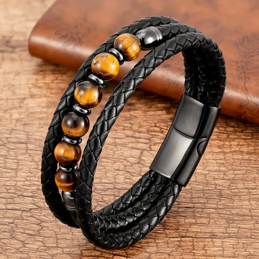 Bracelet cuir homme "TRENDY"