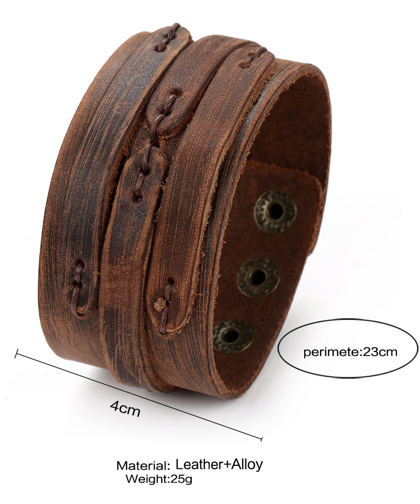 Bracelet cuir homme "VINTAGE LEATHER"