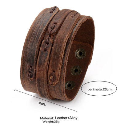 Bracelet cuir homme "VINTAGE LEATHER"