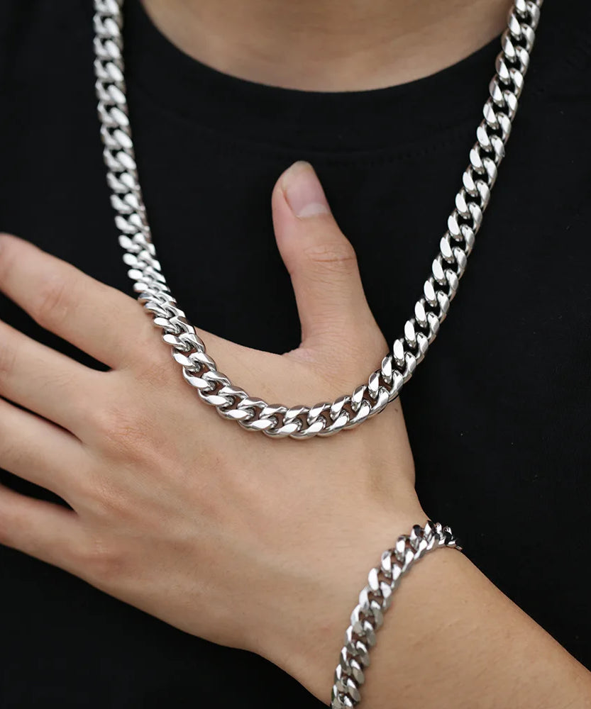 Chaine ARGENT Homme "CUBAIN"