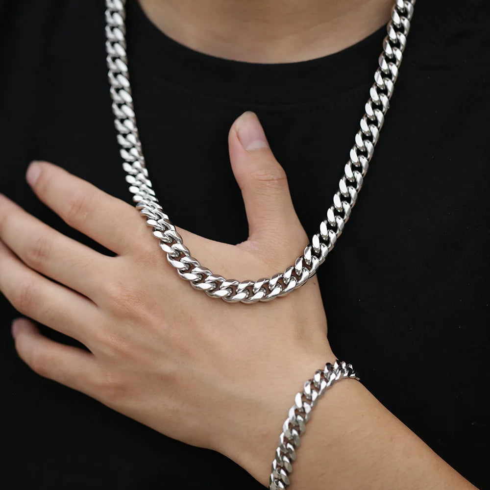 Chaine ARGENT Homme "CUBAIN"