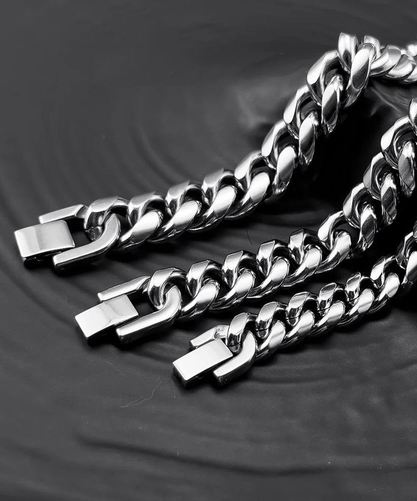 Chaine ARGENT Homme "CUBAIN"
