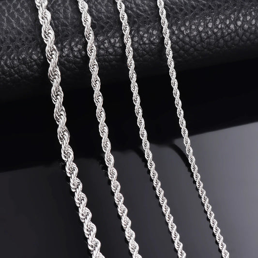 Chaine HOMME Argent maillons fins ou moyens