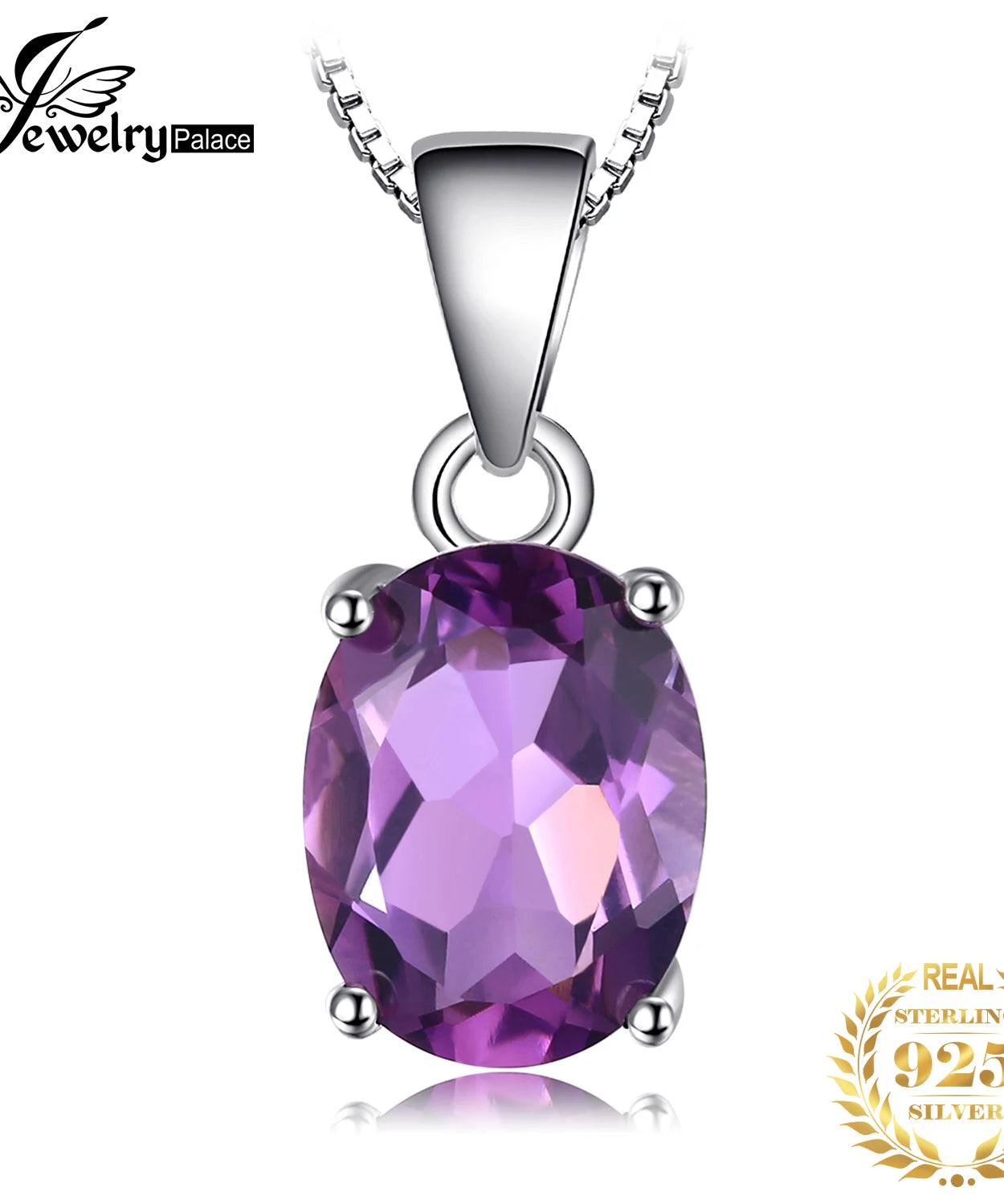 Collier ARGENT FEMME "AMETHYSTE" SANS CHAINE