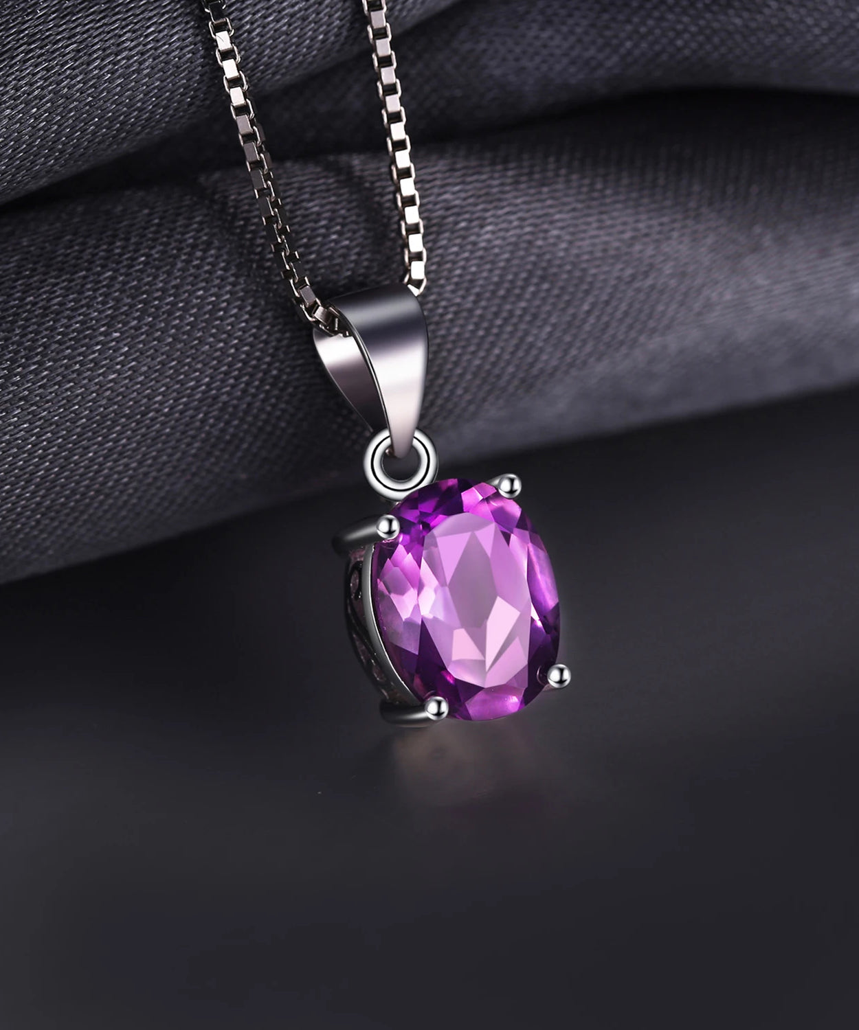 Collier ARGENT FEMME "AMETHYSTE" SANS CHAINE