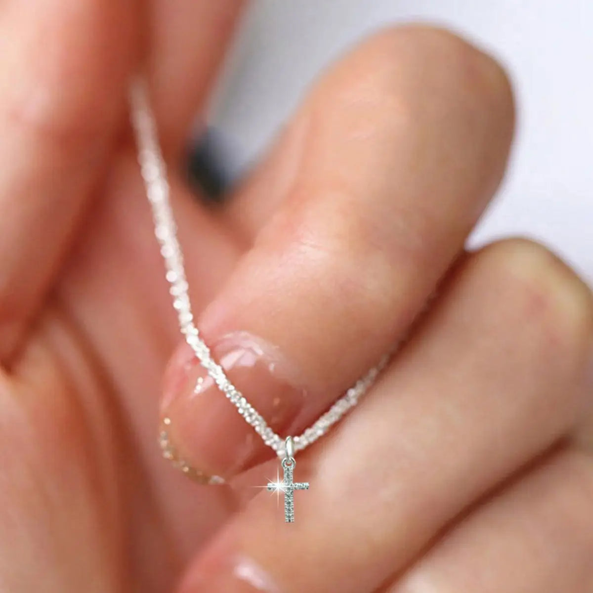 Collier ARGENT Femme "WHITE CROSS"