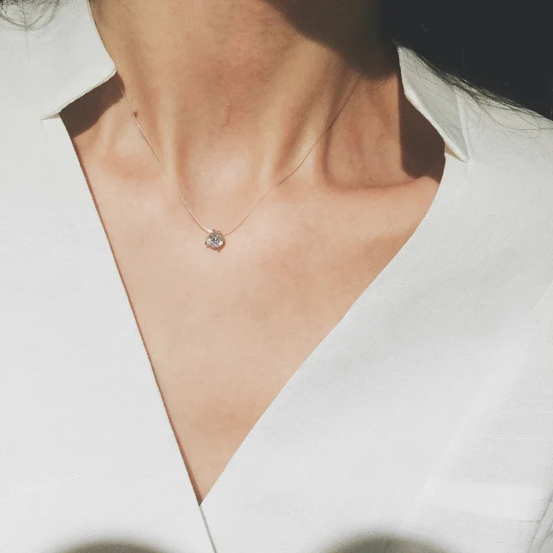 Collier femme ARGENT S925 "ZIRCON"