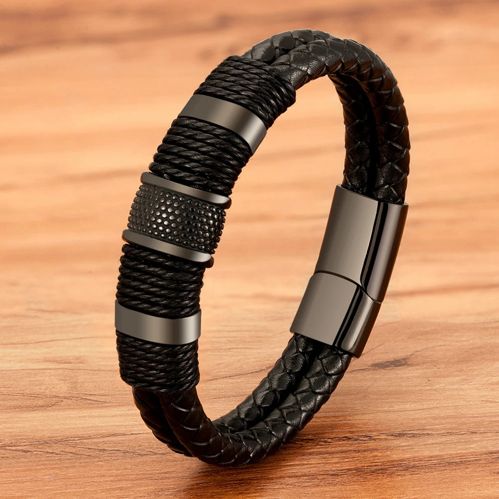 Bracelet cuir homme "BLUE MAN"