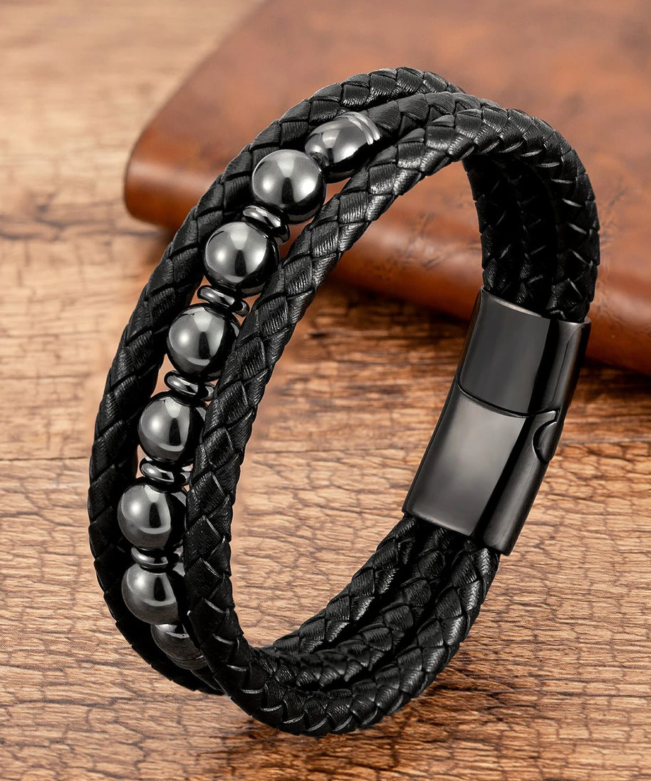 Bracelet cuir homme "TRENDY"