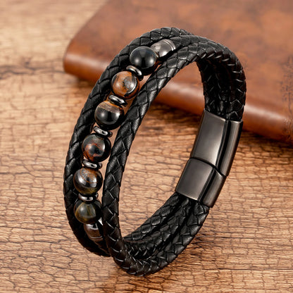 Bracelet cuir homme "TRENDY"