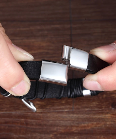 Bracelet cuir homme "APALACHE TRAIL"