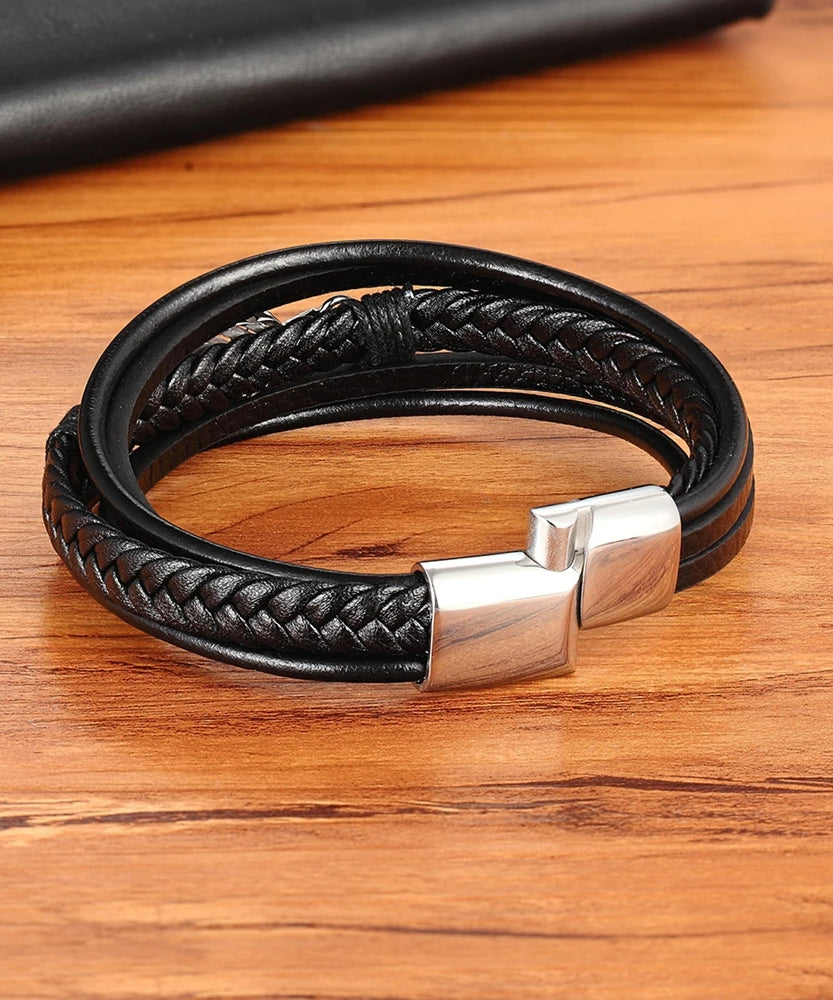 Bracelet cuir homme "APALACHE TRAIL"