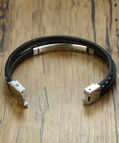 Bracelet cuir homme "VNOX"