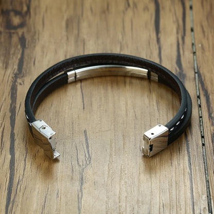 Bracelet cuir homme "VNOX"