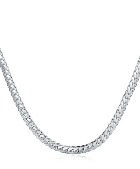 Collier en argent regardé 925 pour homme et femme, bijoux à la mode sur le côté, cadeau de fête de mariage, 18 po, 20 po, 22/24 po, 5mm